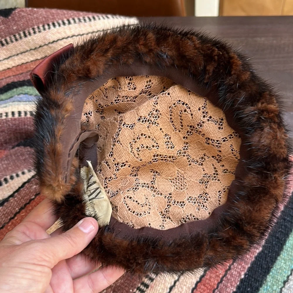 Vintage The May Company Cleveland Fur Calot Hat